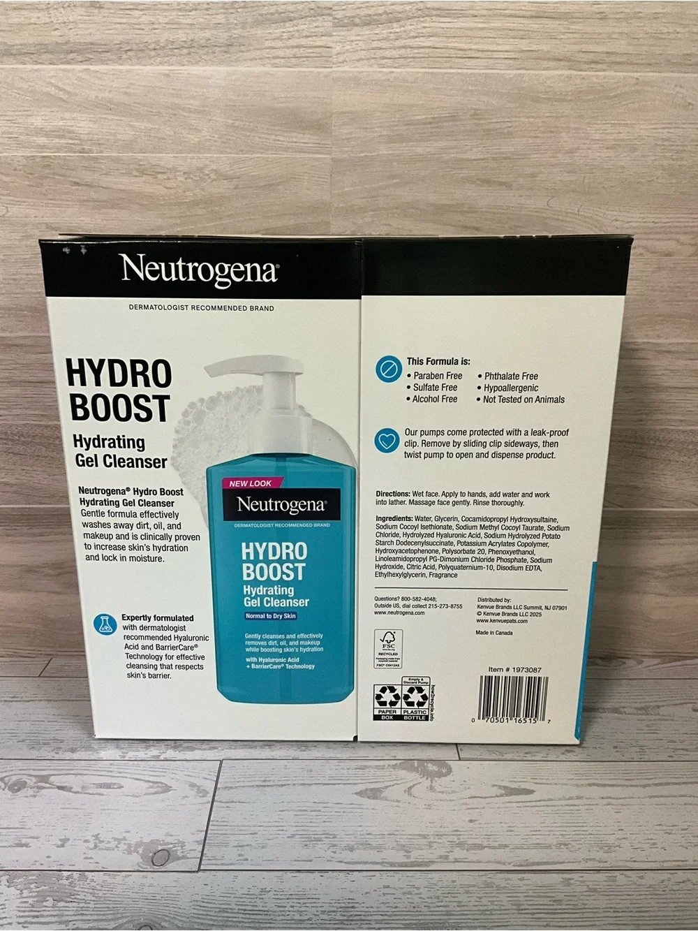 Neutrogena Hydro Boost Hydrating Gel Cleanser -2 pack new